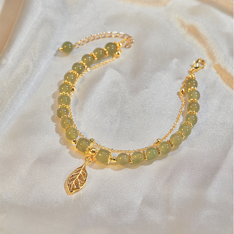 Golden Leaf Jade Bracelet