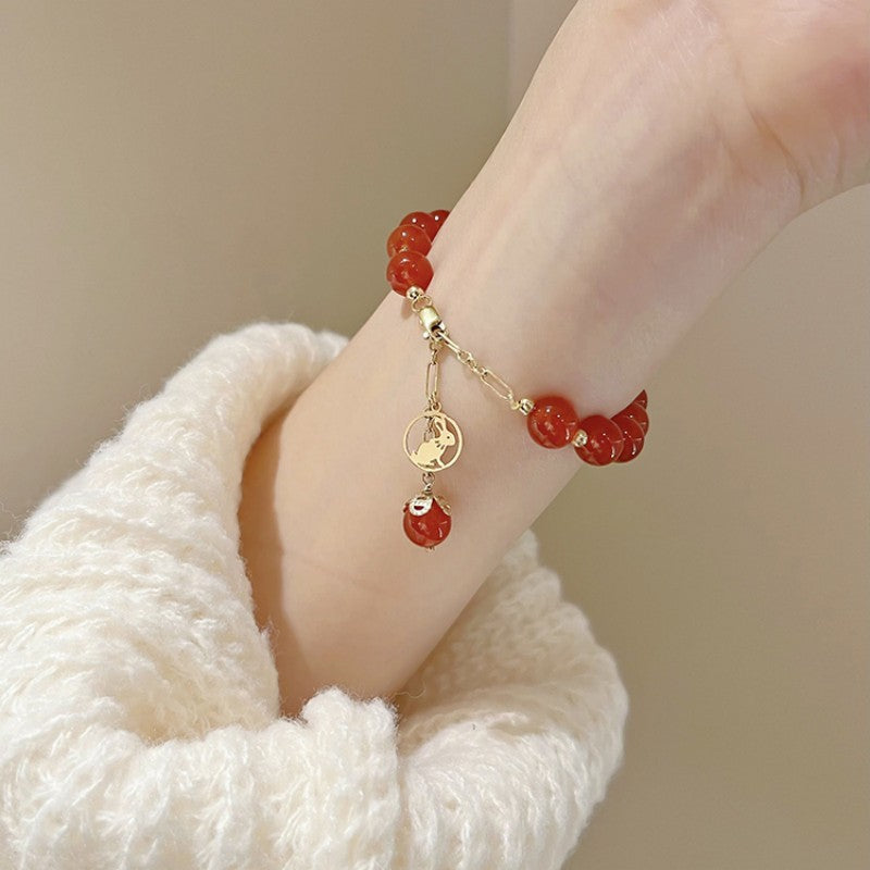 Rabbit Icon - Red Agate bracelet