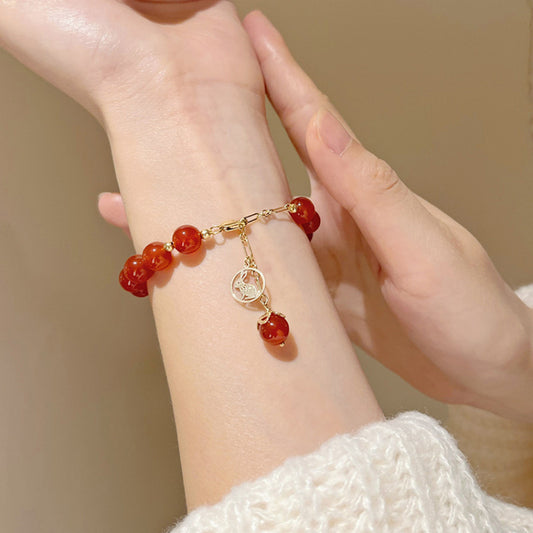Rabbit Icon - Red Agate bracelet